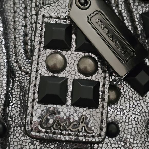 COACH Limited ED‎ KRISTIN GRAY METALLIC SILVER GUNMETAL NUBUCK SUEDE BAG Purse - Picture 3 of 16